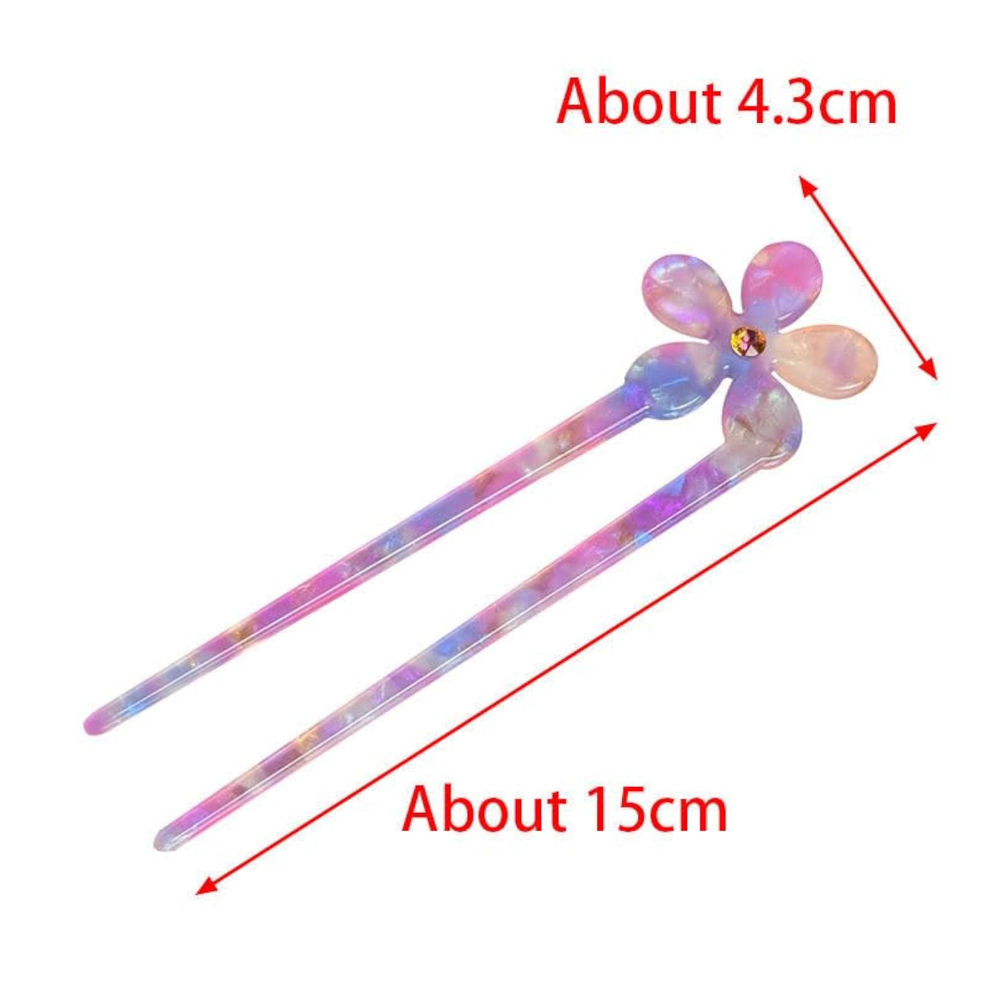 Korean Style Acetate Retro Flowers Hair Stick, 5.7 Inch